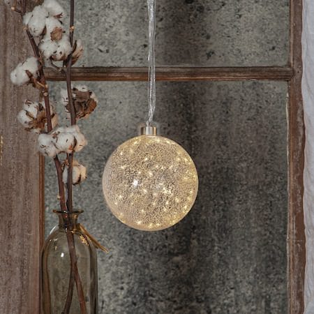 Glow Snow Glaskula 15 cm - frostad transparent - Belysning & el - Julbelysning - Övrig julbelysning