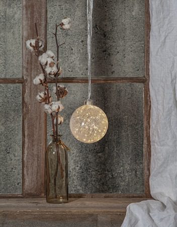 Glow Snow Glaskula 15 cm, frostad transparent