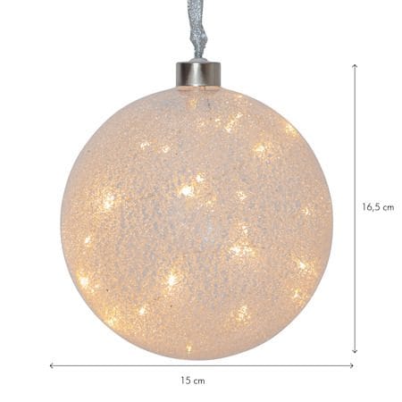 Glow Snow Glaskula 15 cm - frostad transparent - Belysning & el - Julbelysning - Övrig julbelysning