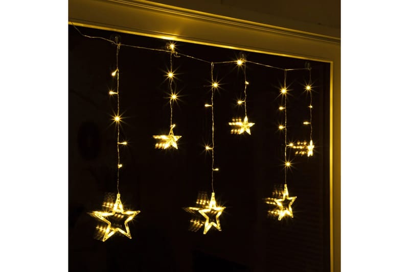HI Ljusgardin med stjärnor Fairy 63 lysdioder - Guld - Övrig julbelysning