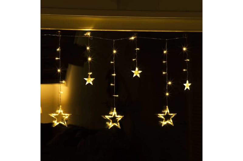HI Ljusgardin med stjärnor Fairy 63 lysdioder - Guld - Övrig julbelysning