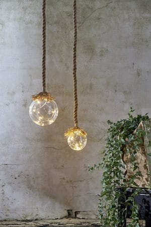 Jutta Glasdekoration belysning 10 cm - beige och transparent - Belysning & el - Julbelysning - Övrig julbelysning