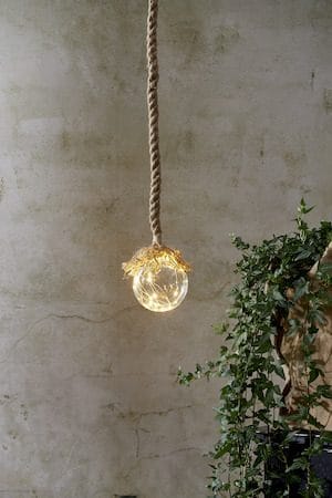 Jutta Glasdekoration belysning 10 cm - beige och transparent - Belysning & el - Julbelysning - Övrig julbelysning