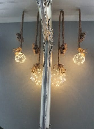 Jutta Glasdekoration belysning 10 cm - beige och transparent - Belysning & el - Julbelysning - Övrig julbelysning