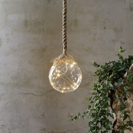 Jutta Glasdekoration belysning 15 cm - beige och transparent - Belysning & el - Julbelysning - Övrig julbelysning