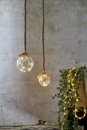 Jutta Glasdekoration belysning 15 cm - beige och transparent - Belysning & el - Julbelysning - Övrig julbelysning