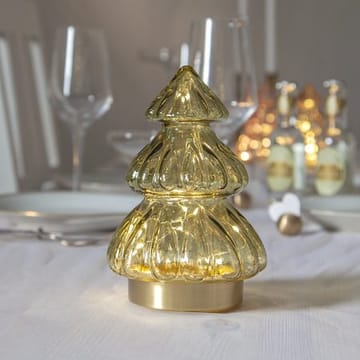 Abete Glasdekoration belysning 12 cm - transparent grön med guldfärgad bas - Belysning & el - Julbelysning - Övrig julbelysning