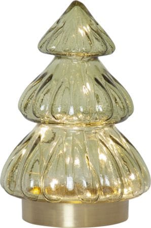 Abete Glasdekoration belysning 12 cm - transparent grön med guldfärgad bas - Belysning & el - Julbelysning - Övrig julbelysning
