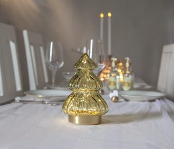 Abete Glasdekoration belysning 12 cm - transparent grön med guldfärgad bas - Belysning & el - Julbelysning - Övrig julbelysning