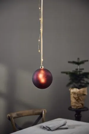 Bliss Glaskula 15 cm, matt röd