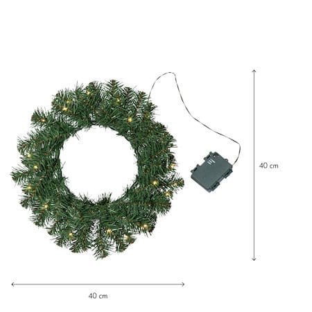 Dalbo Krans med belysning 40 cm - grön - Belysning & el - Julbelysning - Julbelysning utomhus