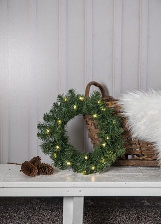 Dalbo Krans med belysning 40 cm - grön - Belysning & el - Julbelysning - Julbelysning utomhus
