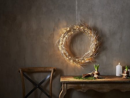 Fizzy Krans med belysning 45 cm - guld - Belysning & el - Julbelysning - Övrig julbelysning