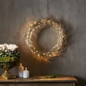 Fizzy Krans med belysning 45 cm - guld - Belysning & el - Julbelysning - Övrig julbelysning