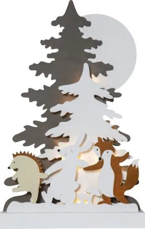 Forest Friends Inomhusdekoration belysning 28 cm, flerfärgad