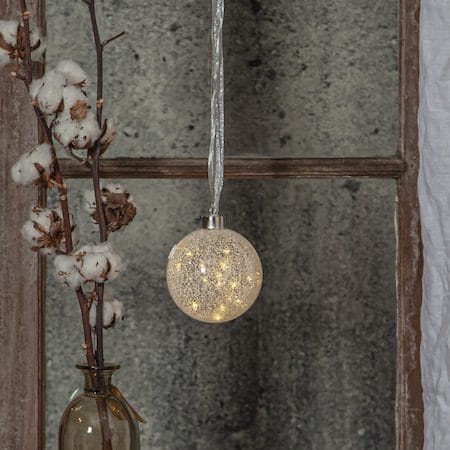 Glow Snow Glaskula 10 cm - frostad transparent - Belysning & el - Julbelysning - Övrig julbelysning