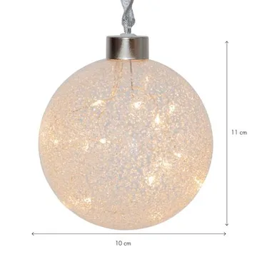 Glow Snow Glaskula 10 cm - frostad transparent - Belysning & el - Julbelysning - Övrig julbelysning