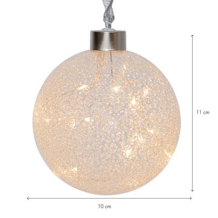 Glow Snow Glaskula 10 cm - frostad transparent - Belysning & el - Julbelysning - Övrig julbelysning