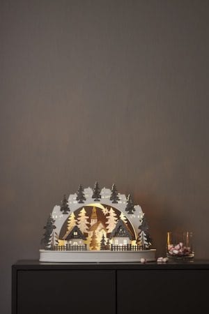 Grauberg Inomhusdekoration belysning 42 cm - vit och grå - Belysning & el - Julbelysning - Övrig julbelysning