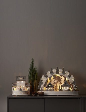 Grauberg Inomhusdekoration belysning 42 cm - vit och grå - Belysning & el - Julbelysning - Övrig julbelysning