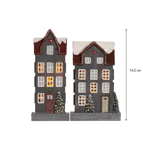 Hus Inomhusdekoration Julbelysning 14.5 cm - grå - Belysning & el - Julbelysning - Övrig julbelysning