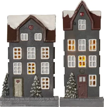 Hus Inomhusdekoration Julbelysning 14.5 cm - grå - Belysning & el - Julbelysning - Övrig julbelysning