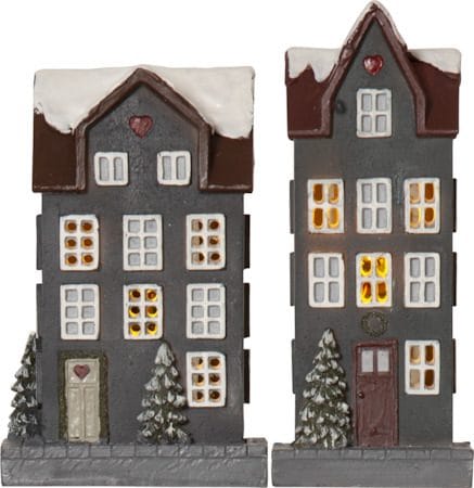 Hus Inomhusdekoration Julbelysning 14.5 cm - grå - Belysning & el - Julbelysning - Övrig julbelysning