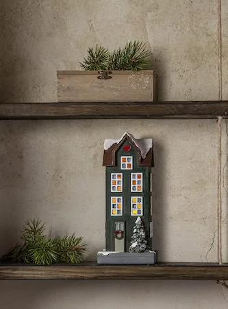 Hus Inomhusdekoration Julbelysning 25 cm, grön