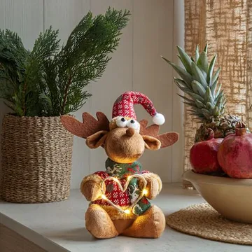 Joylight Dekorationsfigur 12 cm - brun med röda, gröna och vita detaljer - Belysning & el - Julbelysning - Övrig julbelysning