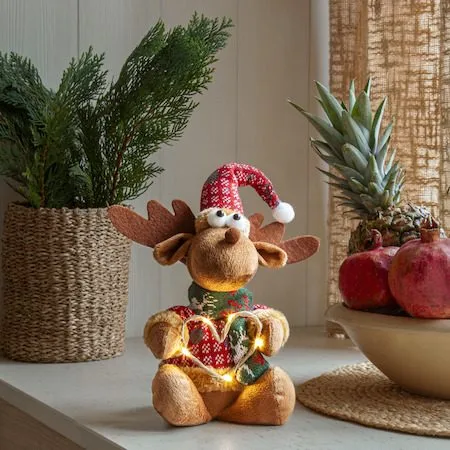 Joylight Dekorationsfigur 12 cm - brun med röda, gröna och vita detaljer - Belysning & el - Julbelysning - Övrig julbelysning