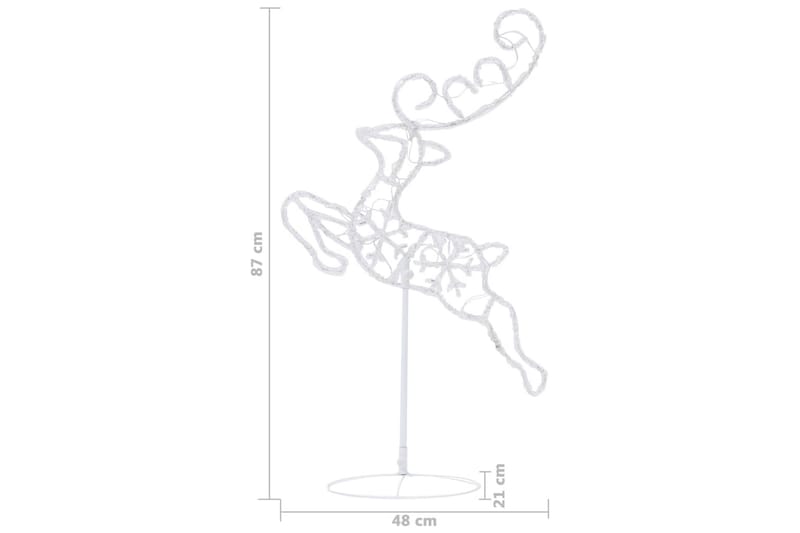 Flygande julrenar och släde akryl 260x21x87cm varmvit - be Basic - Julbelysning utomhus