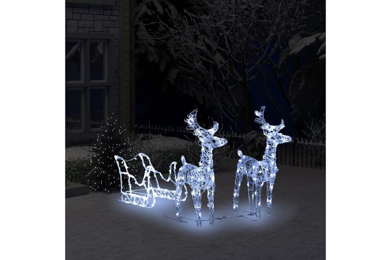 Juldekoration ren & släde 160 LED 130 cm akryl - be Basic - Julbelysning utomhus