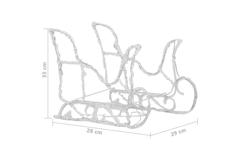Juldekoration ren & släde 160 LED 130 cm akryl - be Basic - Julbelysning utomhus