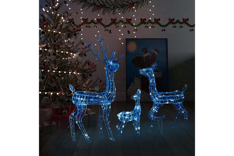 Juldekoration renfamilj akryl 300 LED blå - Blå - Julbelysning utomhus