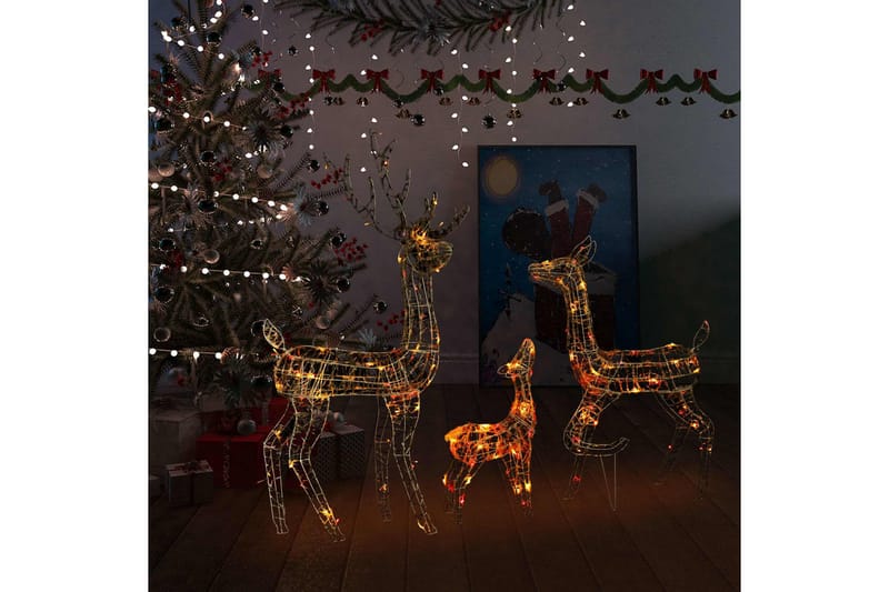 Juldekoration renfamilj akryl 300 LED flerfärgad - Grå - Julbelysning utomhus