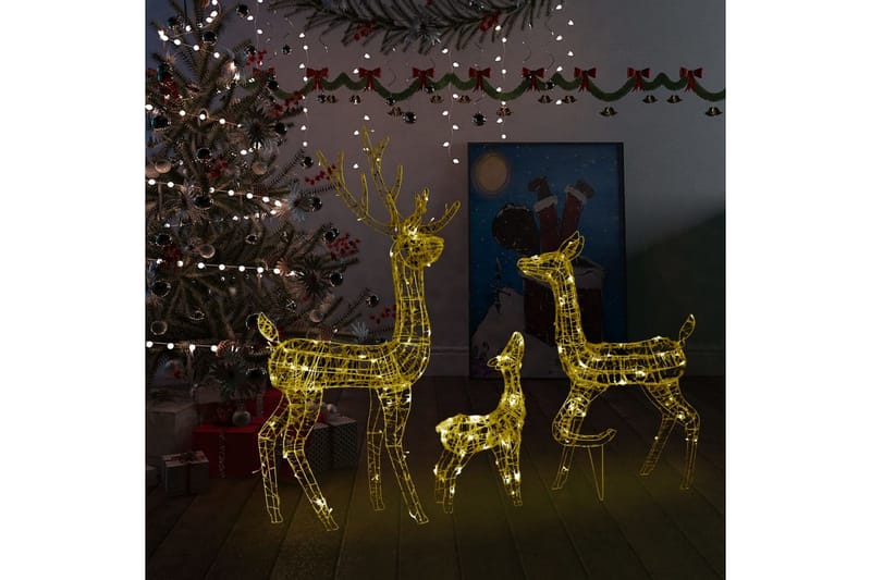 Juldekoration renfamilj akryl 300 LED varmvit - Vit - Julbelysning utomhus