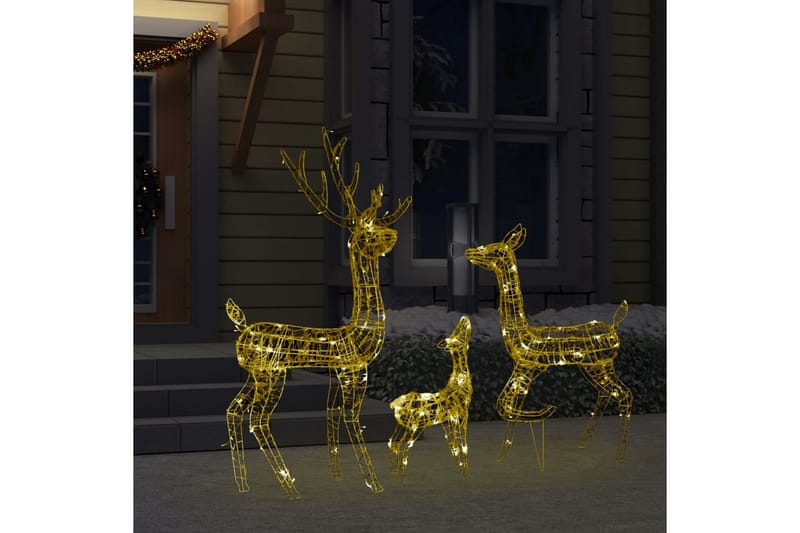 Juldekoration renfamilj akryl 300 LED varmvit - Vit - Julbelysning utomhus