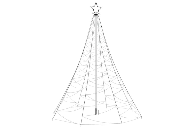 Julgran med metallstång 500 LED varm vit 3 m - Vit - Belysning & el - Julbelysning - Julbelysning utomhus