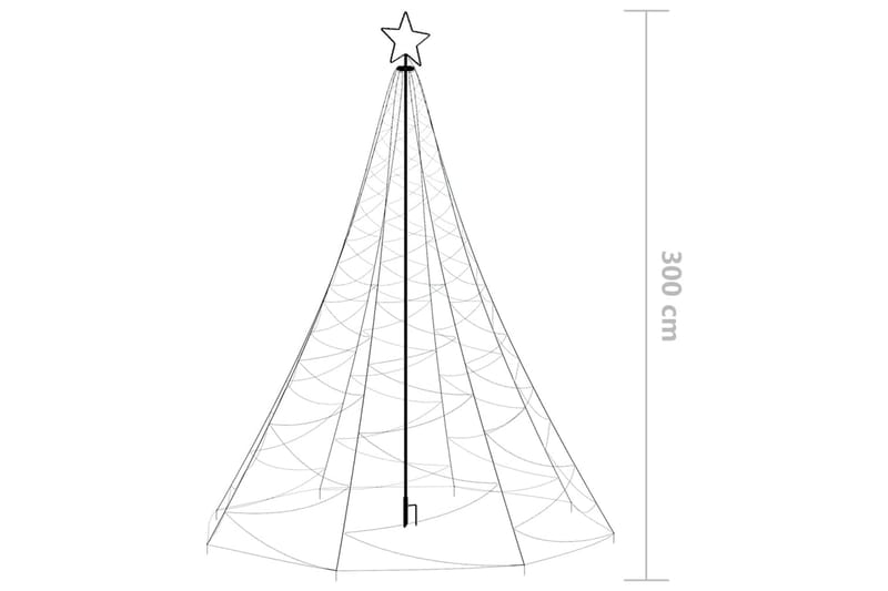 Julgran med metallstång 500 LED varm vit 3 m - Vit - Belysning & el - Julbelysning - Julbelysning utomhus