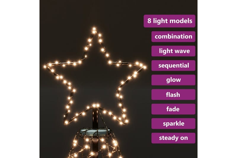 Julgran med metallstång 500 LED varm vit 3 m - Vit - Belysning & el - Julbelysning - Julbelysning utomhus