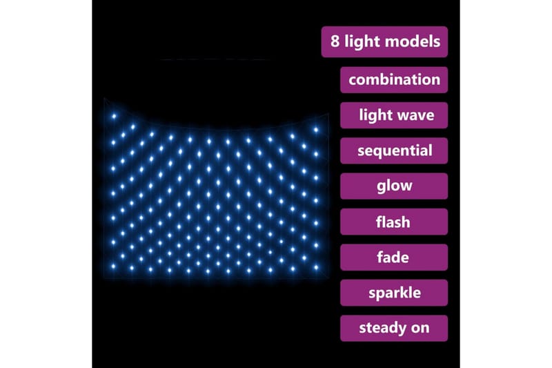 Ljusnät blå 4x4 m 544 LED inne/ute - be Basic - Julbelysning utomhus