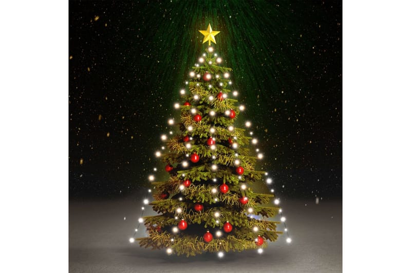 Ljusnät för julgran 180 lysdioder kallvit 180 cm - Vit - Julbelysning utomhus