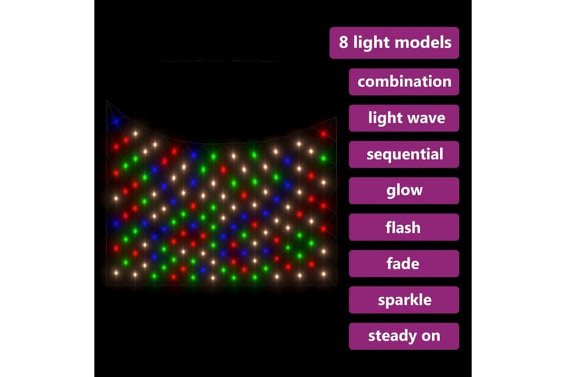 Ljusnät flerfärgad 4x4 m 544 LED inne/ute - be Basic - Belysning & el - Julbelysning - Julbelysning utomhus