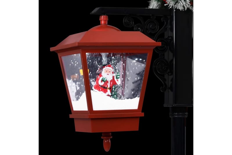 Lyktstolpe med jultomte svart och röd 81x40x188 cm PVC - be Basic - Julbelysning utomhus