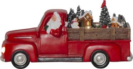 Juldekoration Merryville Tomte med Pickup 28,5x14 cm, Flerfärgad