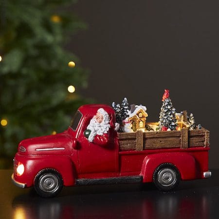 Juldekoration Merryville Tomte med Pickup 28,5x14 cm - Flerfärgad - Belysning & el - Julbelysning - Övrig julbelysning
