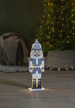 Juldekoration Nutcracker Nötknäckare Siluett 16x52 cm - Grå / Vit - Belysning & el - Julbelysning - Övrig julbelysning
