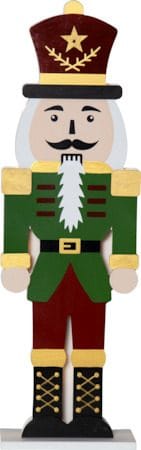 Juldekoration Nutcracker Nötknäckare Siluett 16x52 cm - Grön / Röd / Guld - Belysning & el - Julbelysning - Övrig julbelysning