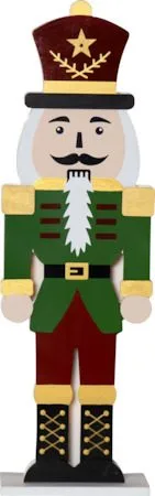 Juldekoration Nutcracker Nötknäckare Siluett 16x52 cm - Grön / Röd / Guld - Belysning & el - Julbelysning - Övrig julbelysning