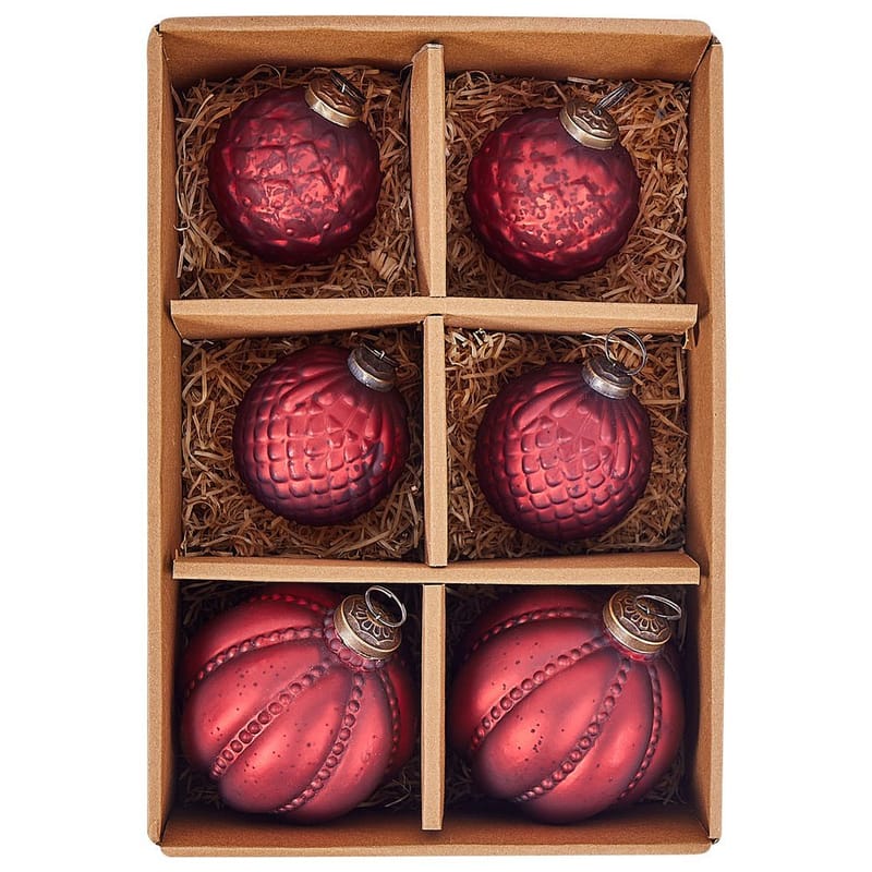 Julgranskula Argentin Set med 6 - Röd - Inredning - Julpynt & helgdekoration - Julpynt & juldekoration - Julgranspynt & julgranskulor